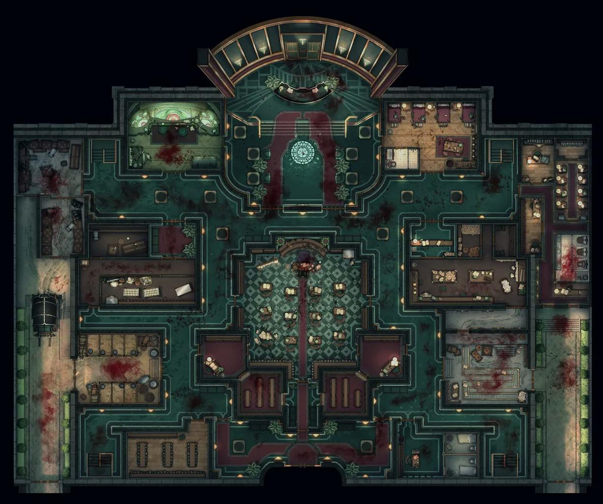 Wizard Bank Interior map, Floor B1 Massacre variant