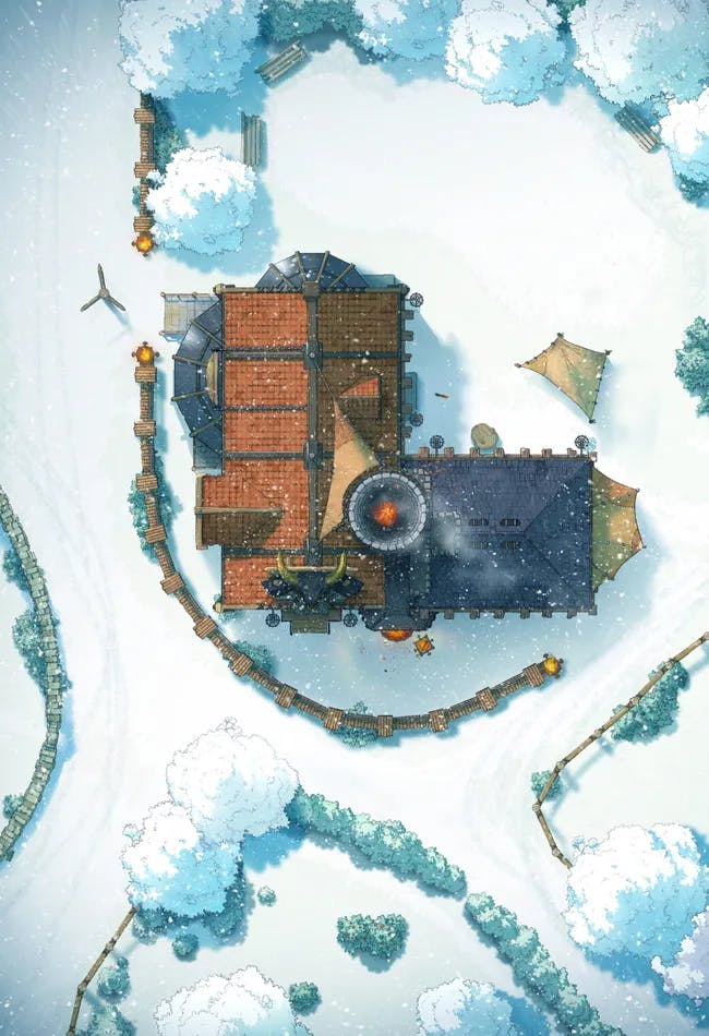 Village Blacksmith map, Winter Day variant