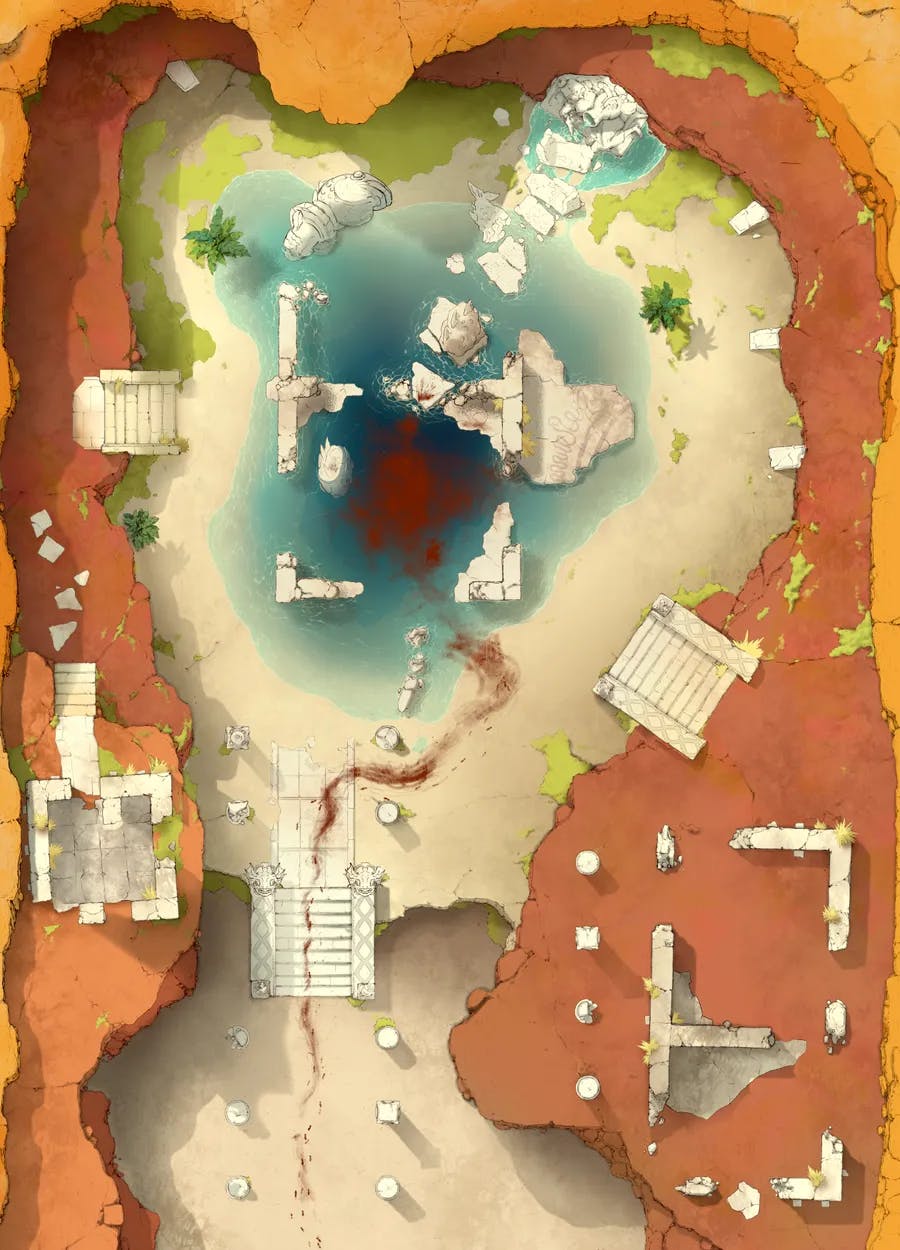 Desert Ruins map, Sacrificial Pool variant