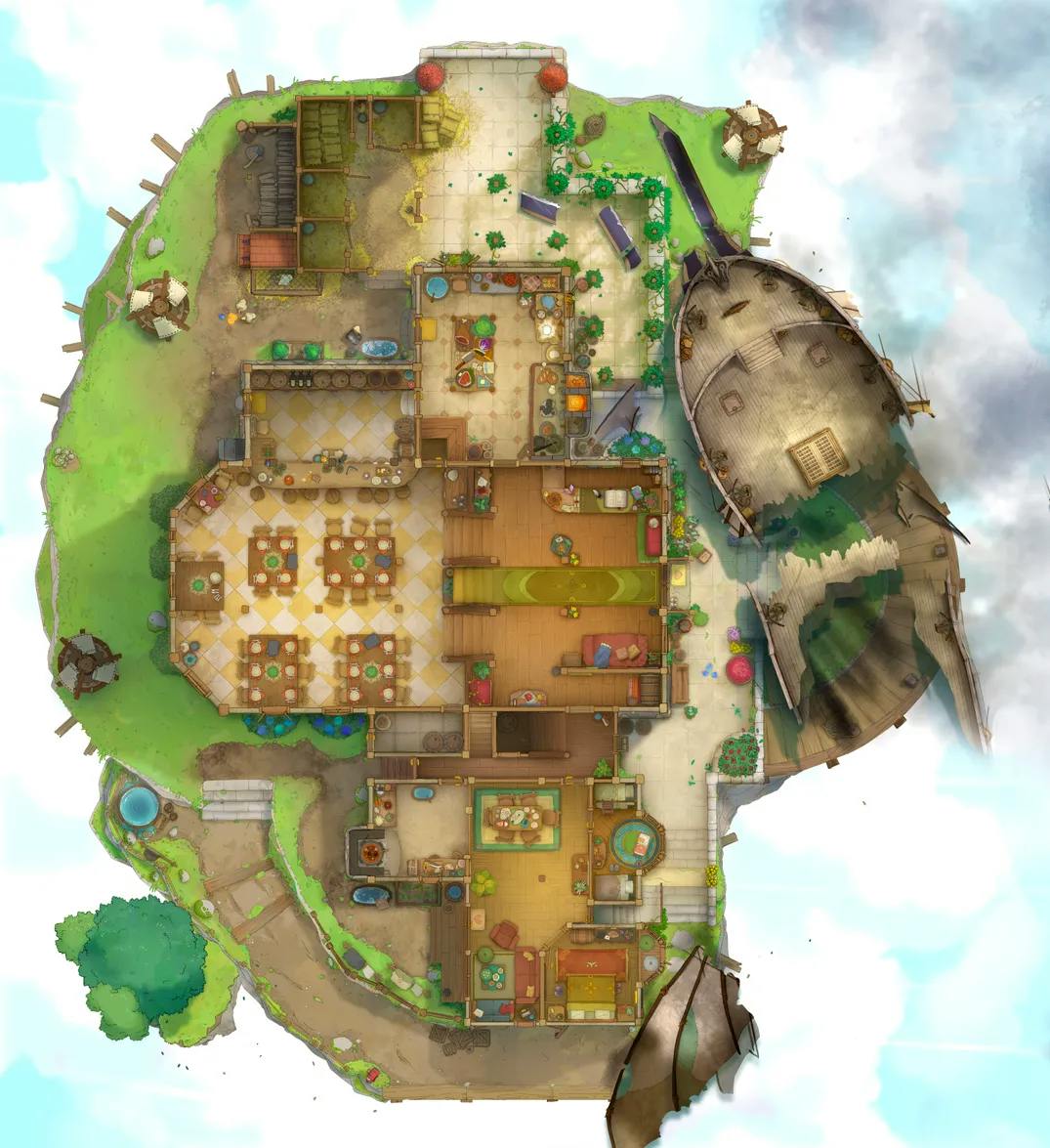 Gryphon Roost Inn map, Crash Day variant