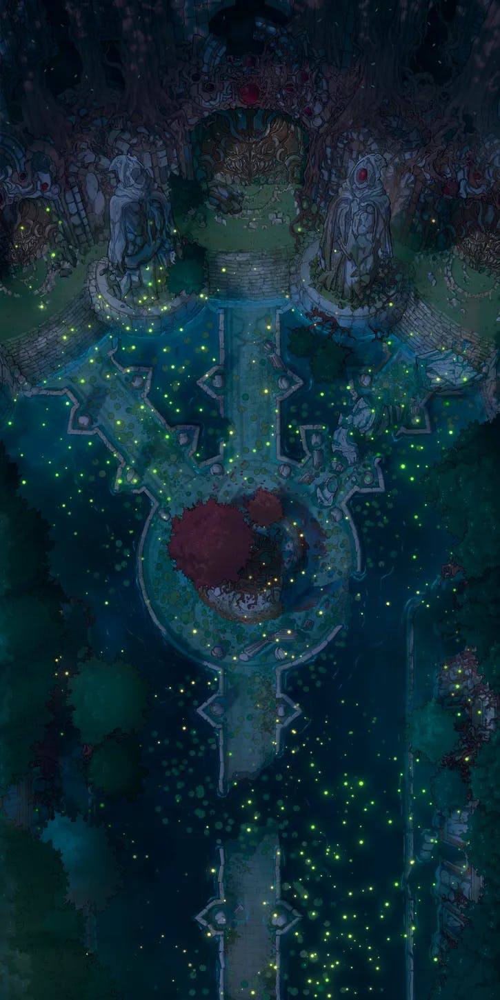 Flooded Fey Ruins map, Fireflies variant thumbnail