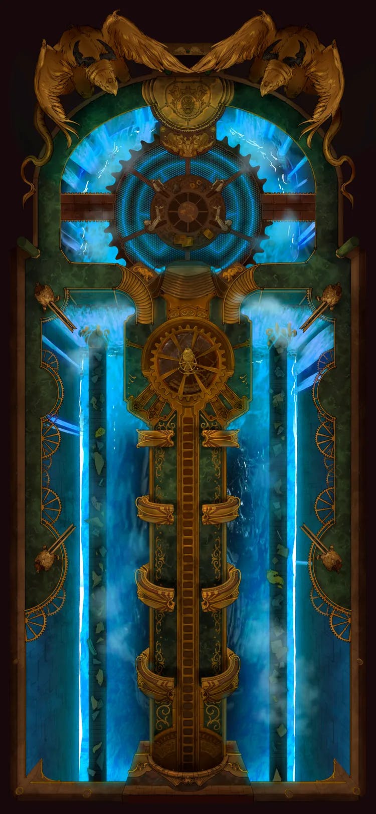 Clockwork Dragon Lair Interior map, Water variant