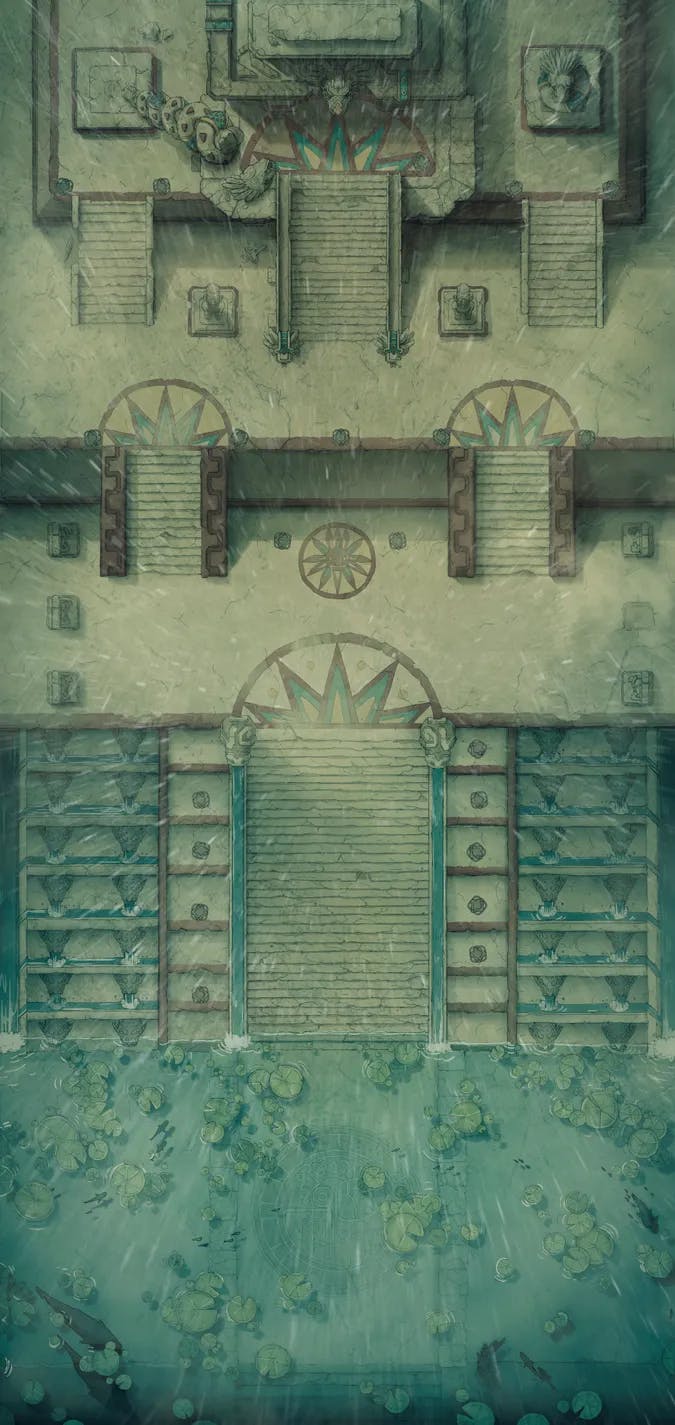 Temple of the Couatl Exterior map, Rain variant