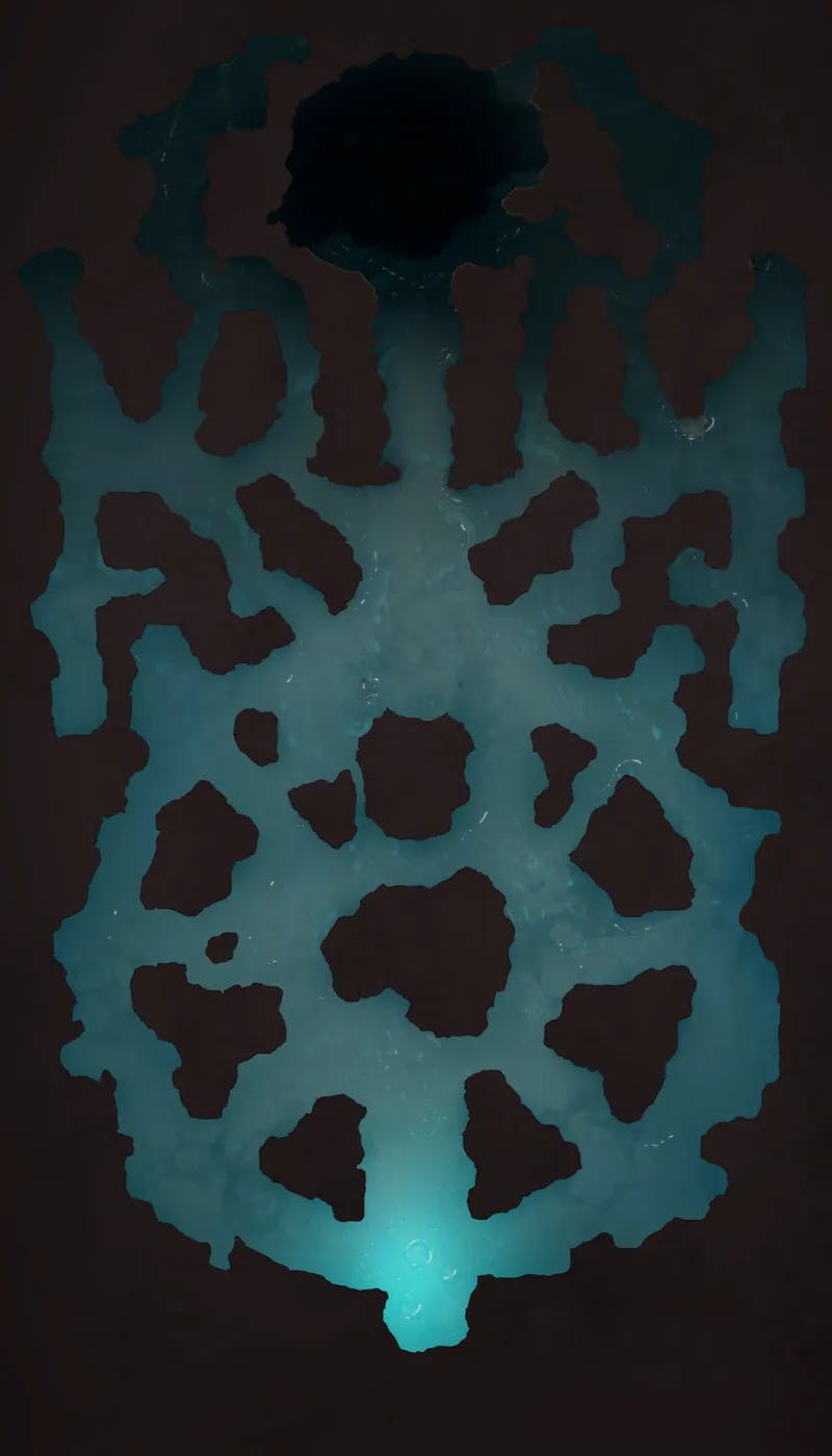 Necropolis Dungeon map, Level 4 Underwater Cave variant