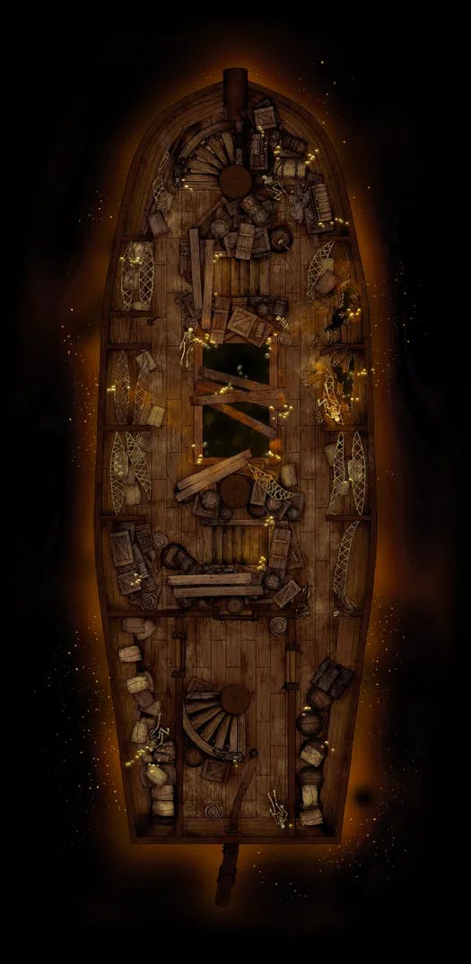 Haunted Ghost Ship Interior map, Golden Glow Middle Deck variant thumbnail
