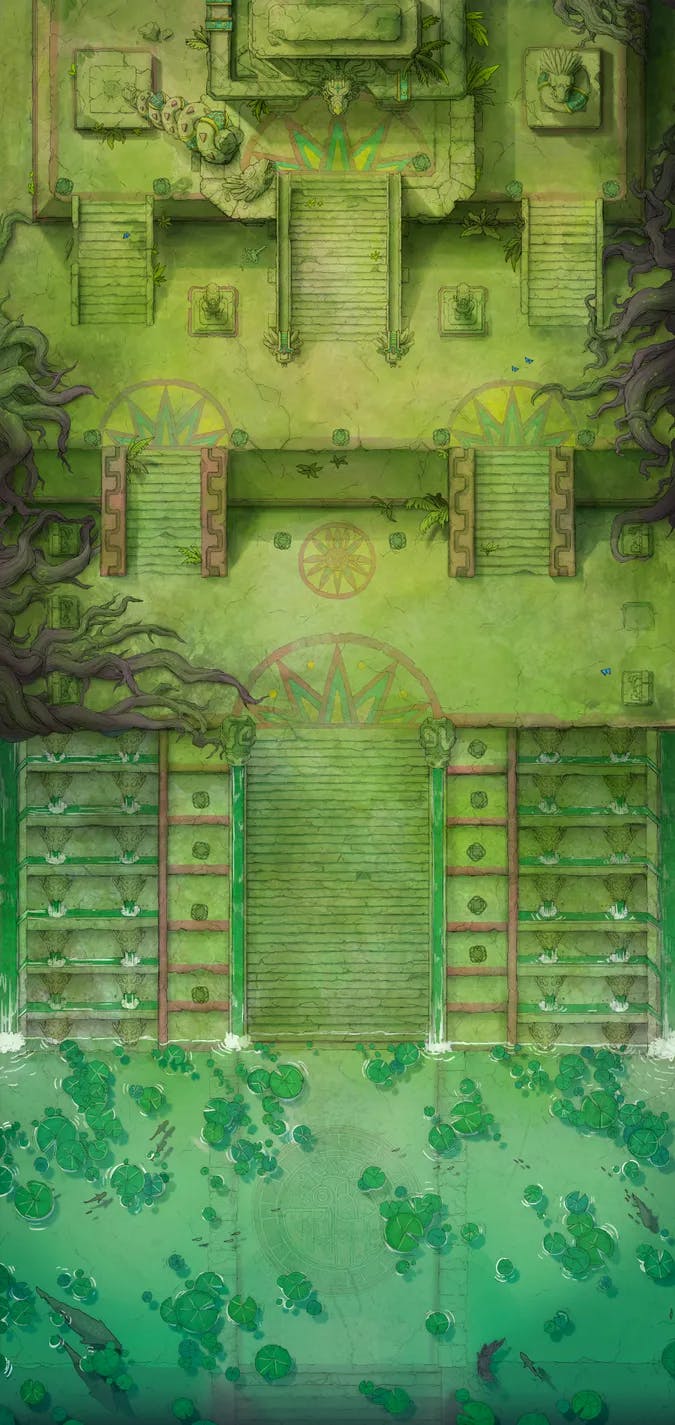 Temple of the Couatl Exterior map, Jungle Day variant
