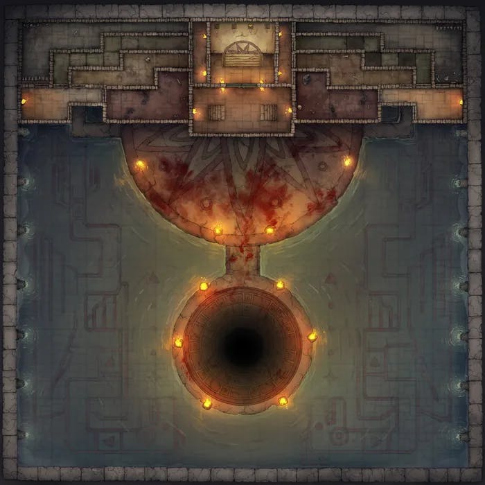 Temple of the Couatl Boss Room map, Bottomless Pit variant