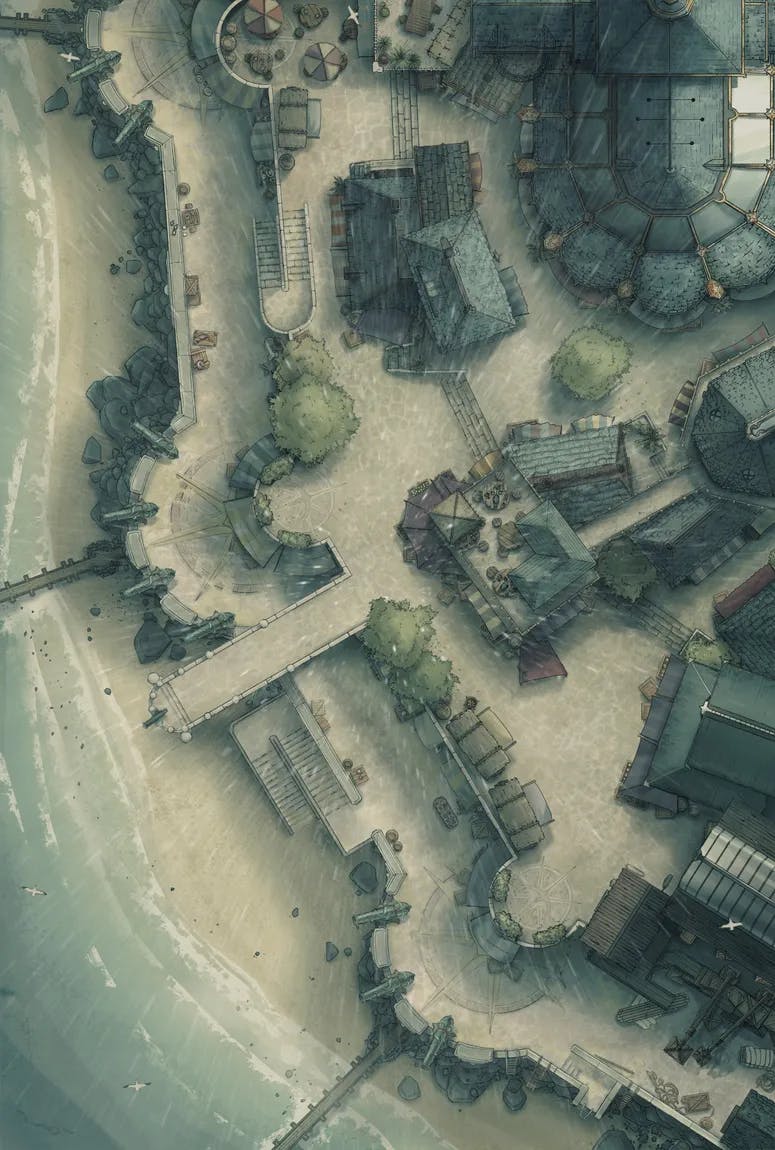 Beach Town map, Rain variant