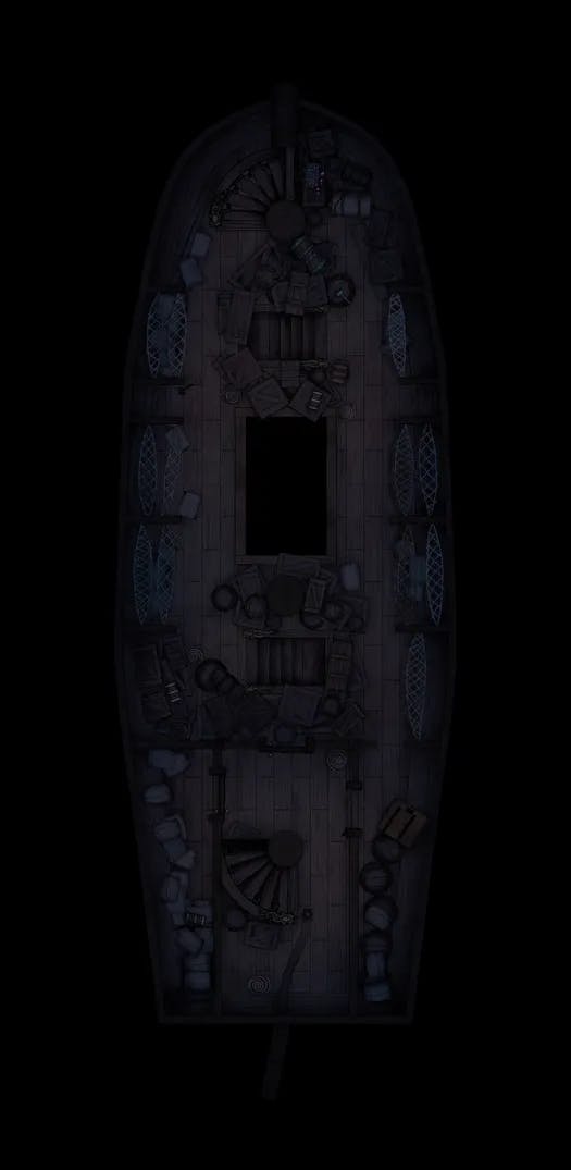 Haunted Ghost Ship Interior map, Undamaged Middle Deck Night variant thumbnail