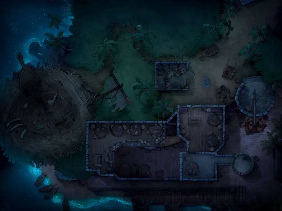 Pirate Port Tavern map, Bioluminescent Top Level Night variant