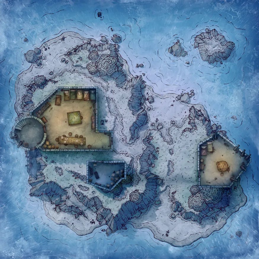 Island Fort map, Snow Ground Floor variant