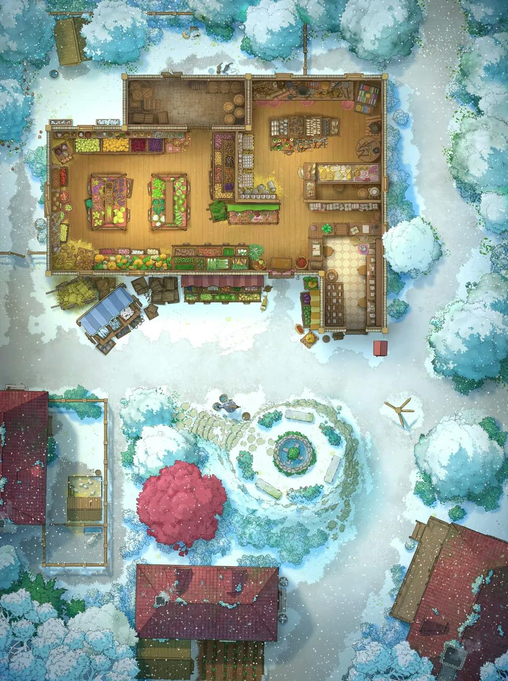 Gentle Village Greengrocer map, Winter variant