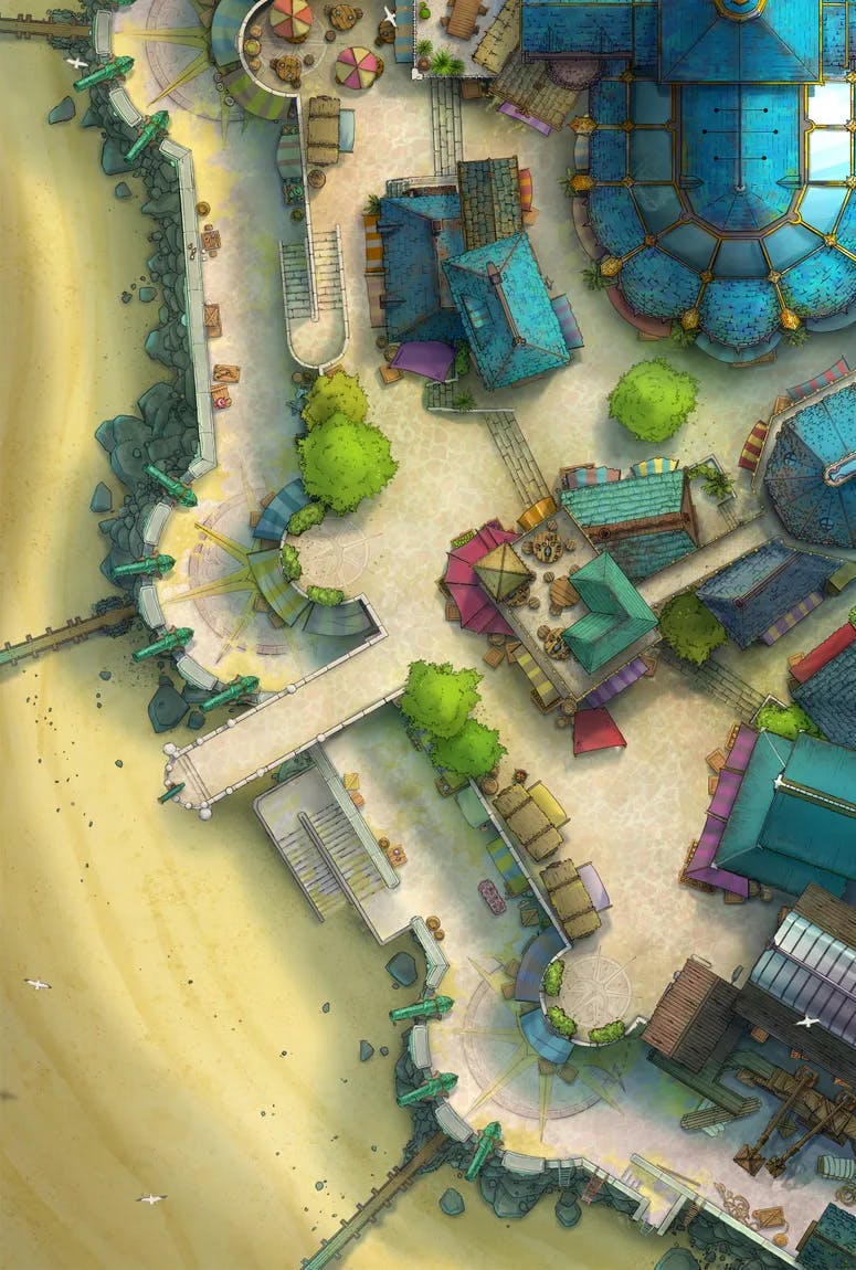 Beach Town map, Low Tide variant thumbnail