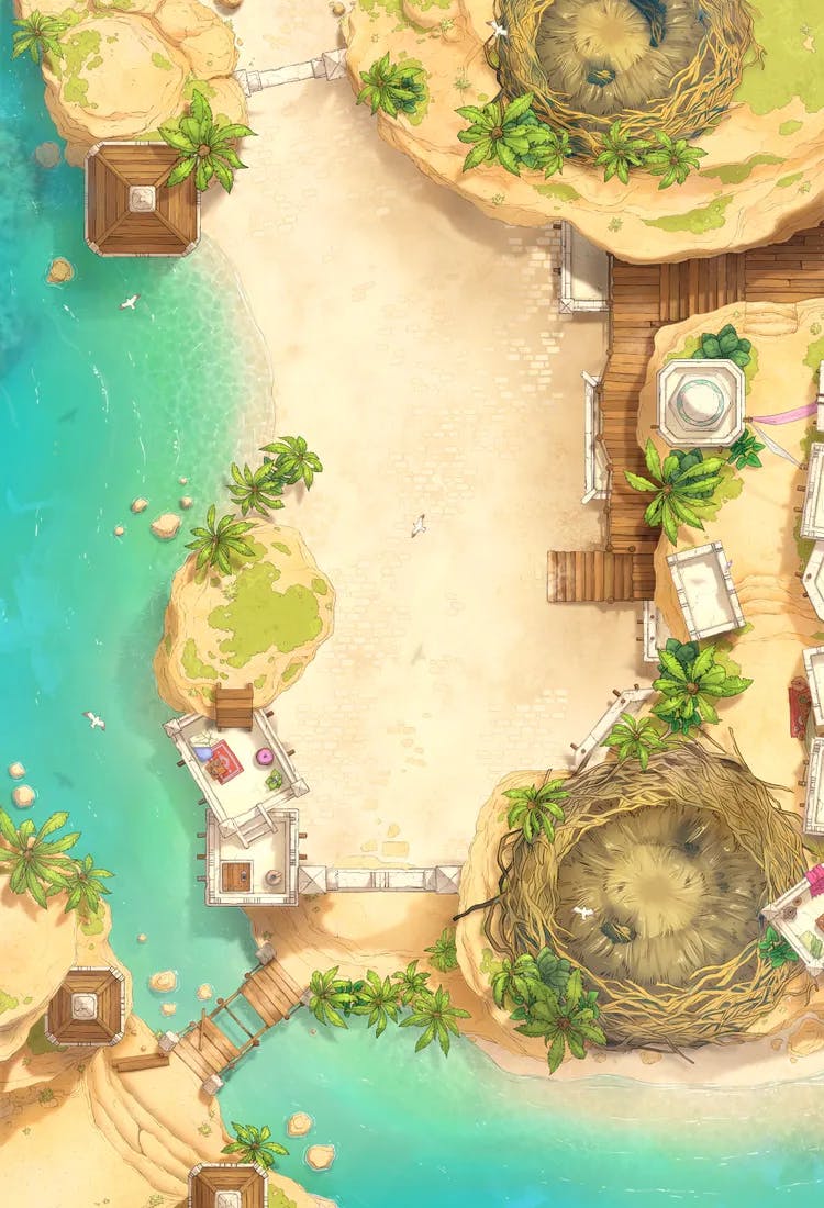 Beachside Bazaar map, Roc Nest variant