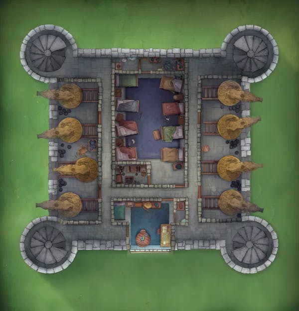 Grounded Castle map, Cannon Rooms Day Original variant