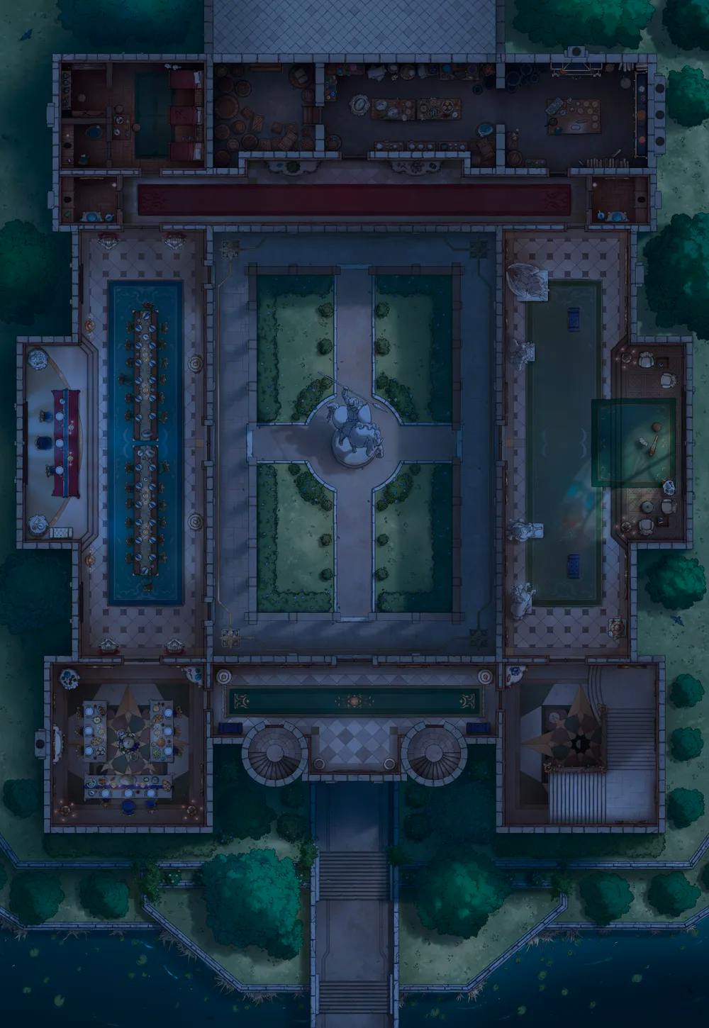 Palace Inner Court map, First Floor Original Night Dark variant