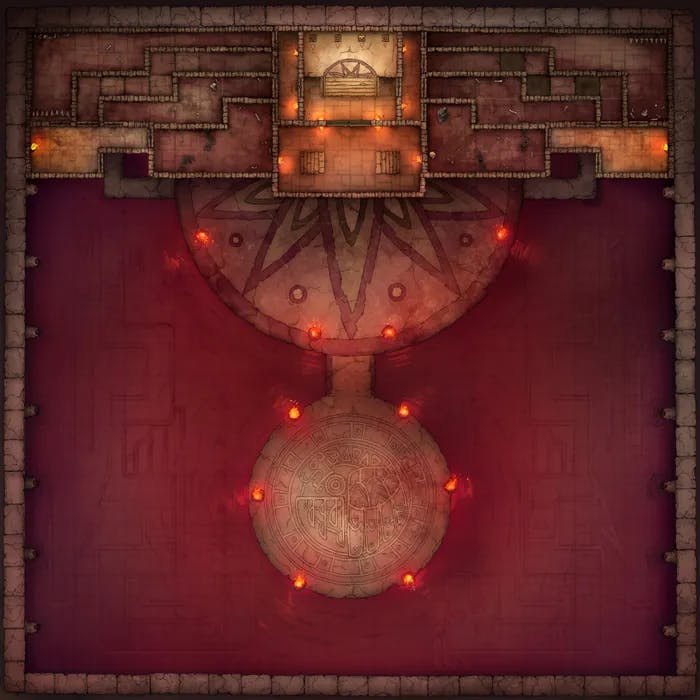 Temple of the Couatl Boss Room map, Blood Spring variant thumbnail