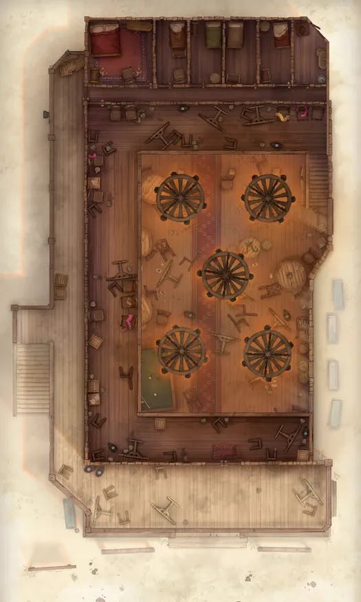 Wild West Saloon map, Top Floor Messy Day variant thumbnail