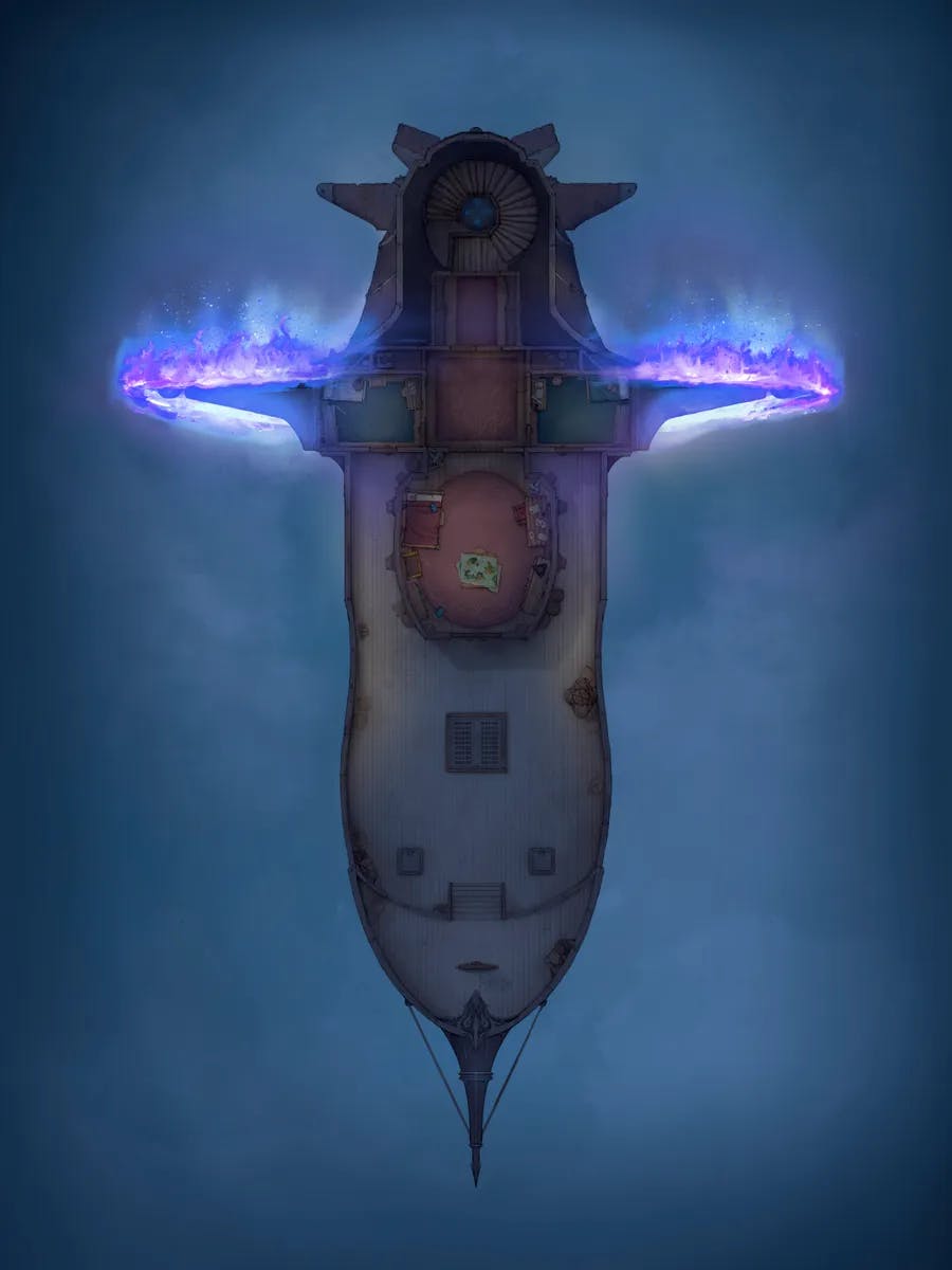 Airships! map, Elemental Engine Blue Fire Deck Night variant thumbnail