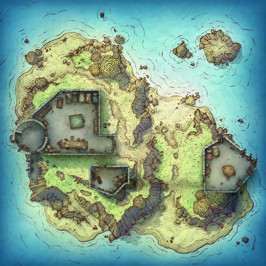 Island Fort map, Ground Floor Day variant