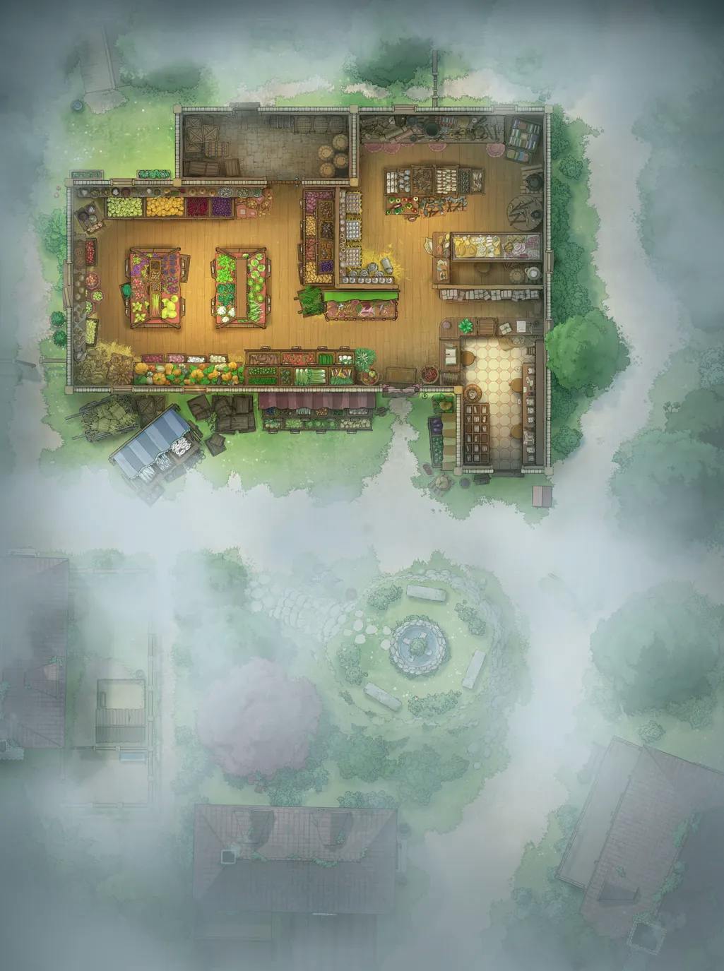 Gentle Village Greengrocer map, Fog variant