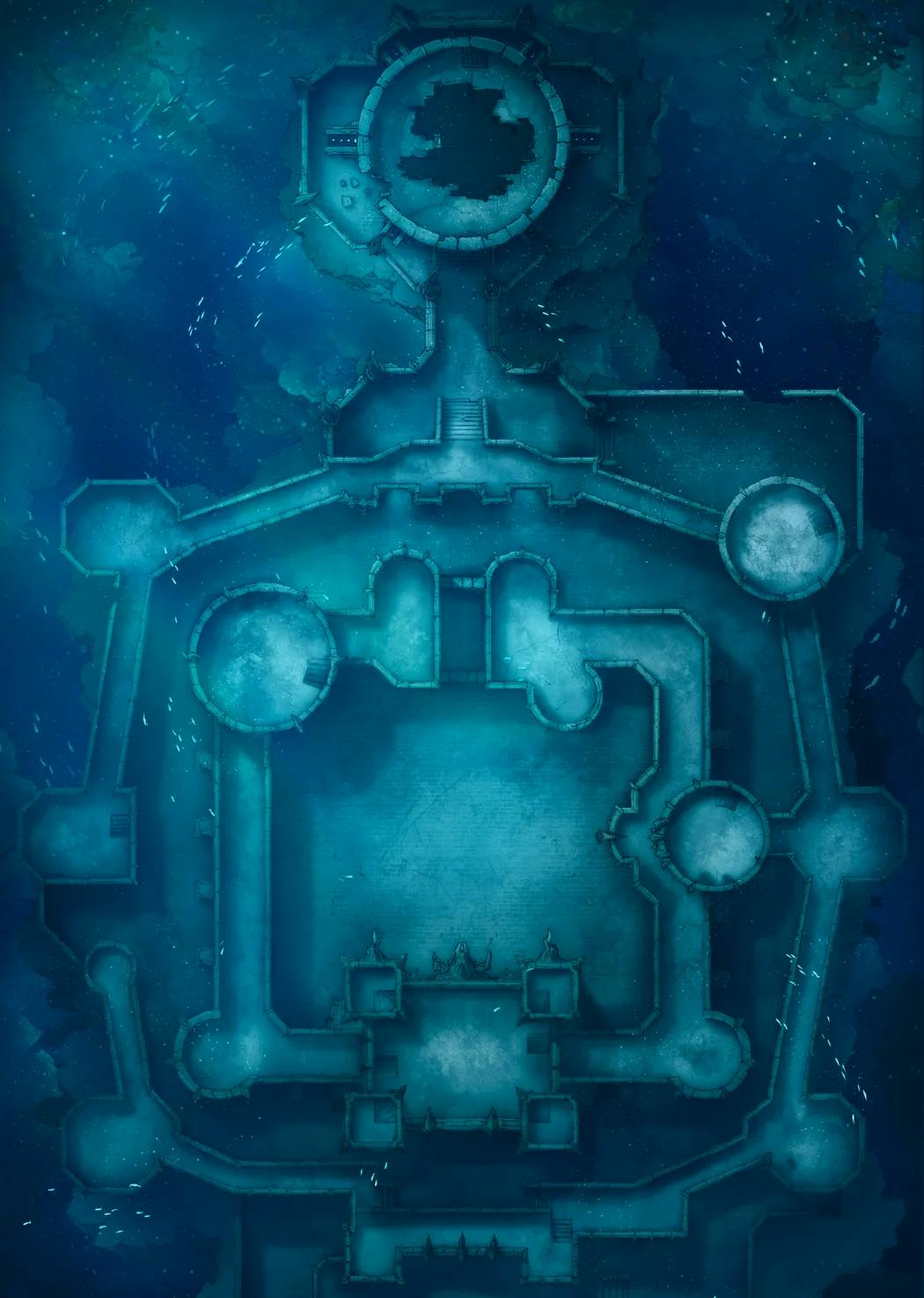 Shadowfell Fortress Interior map, Underwater variant
