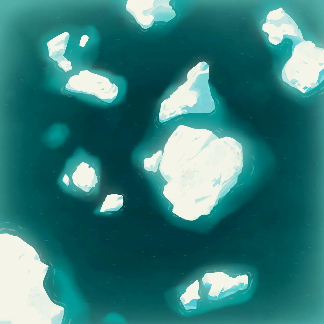 Open Ocean map, Icebergs 1 Day variant