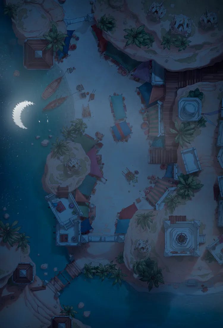 Beachside Bazaar map, Moonlight variant