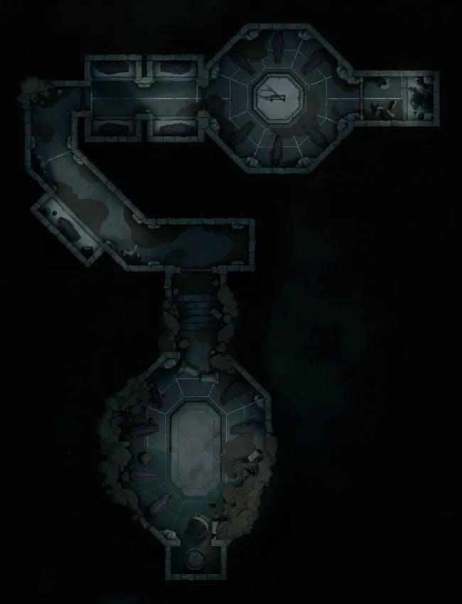 Forgotten Chapel Crypt map, Dark variant
