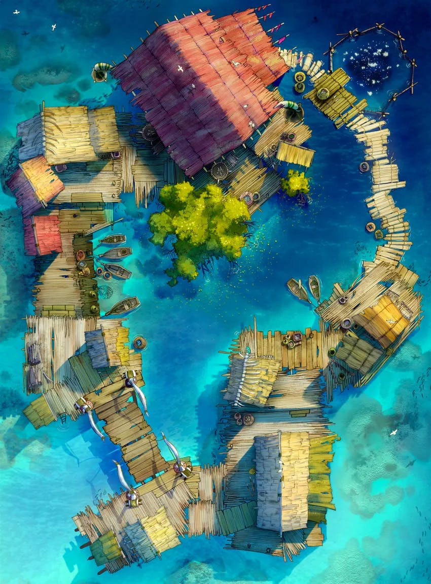 Floating Village map, Original No Skeleton variant thumbnail