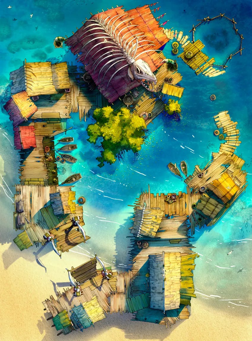 Floating Village map, Beach variant