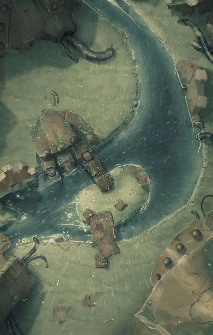 Warforged Titan Scrapyard map, Rain variant