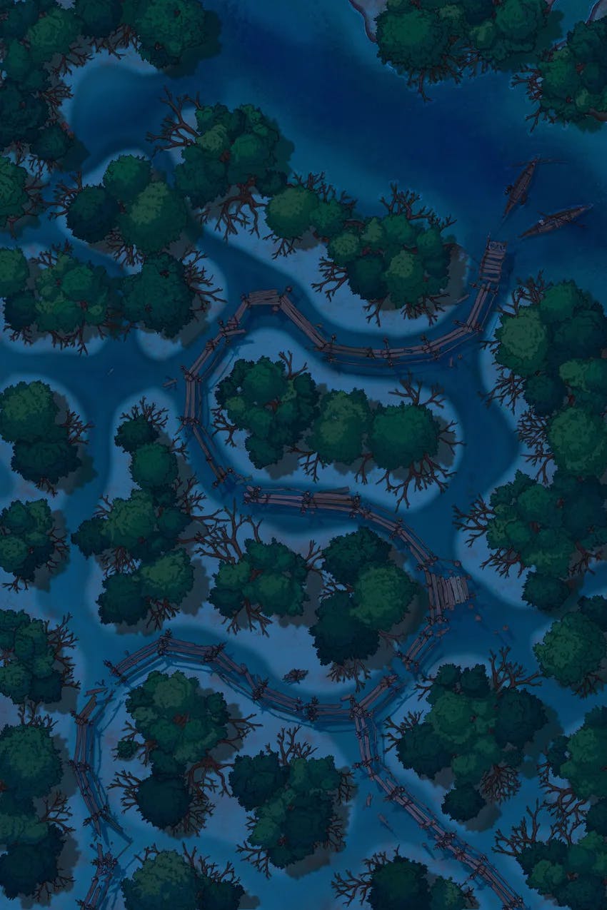Mangrove Forest map, White Sand Night variant thumbnail
