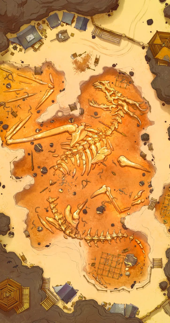 Archaeological Dig map, Gold Dragon variant