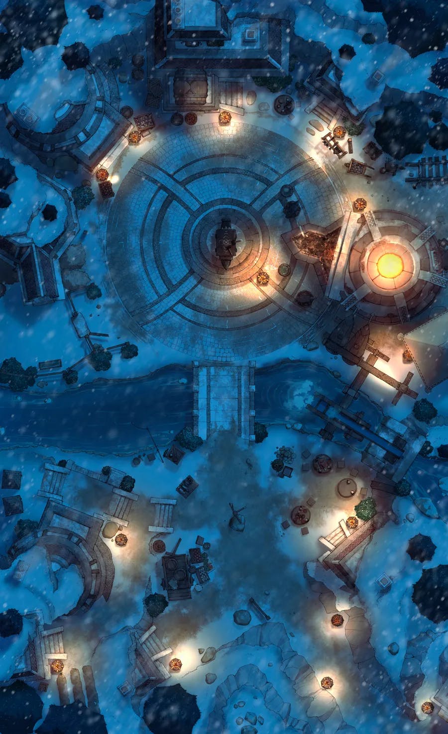 Overground Dwarven City Center map, Winter Night variant thumbnail