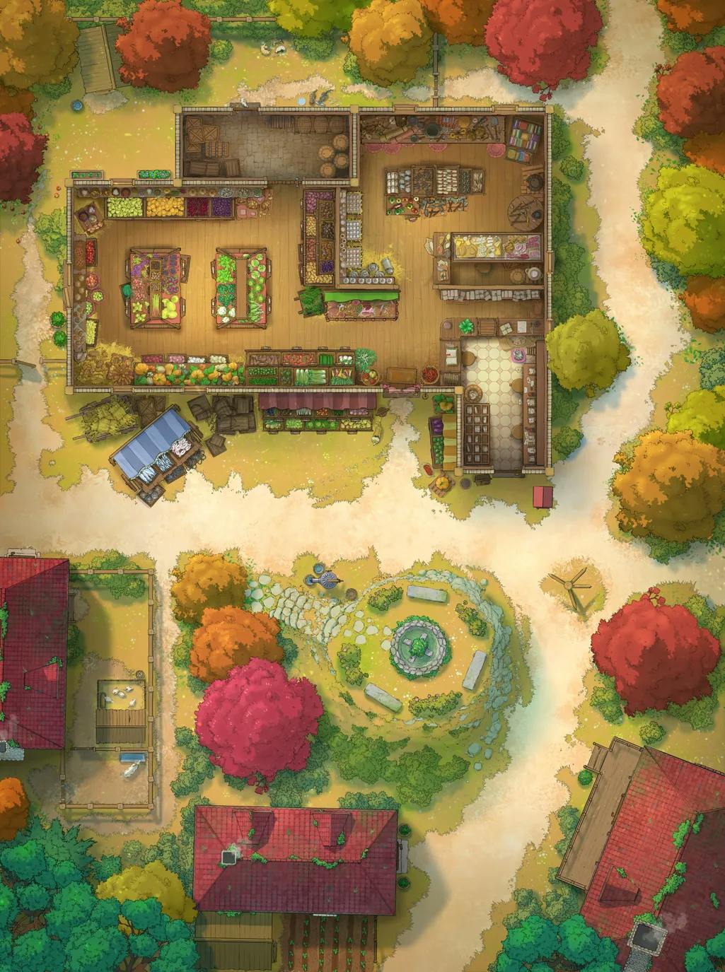 Gentle Village Greengrocer map, Autumn variant