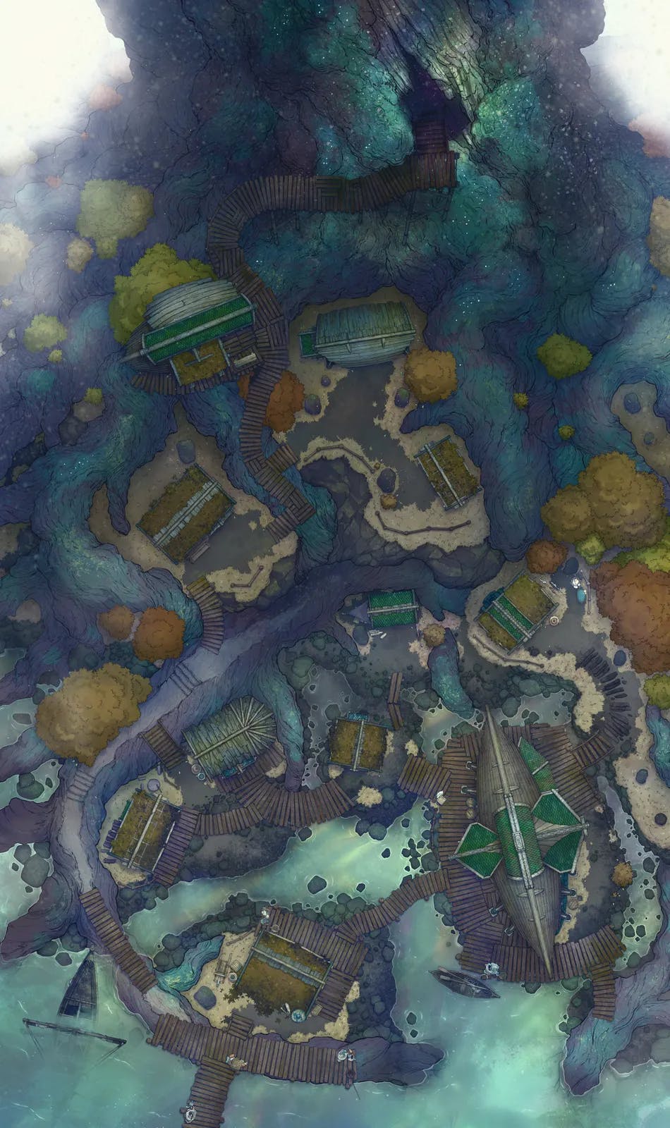 Yggdrasil Village map, Polluted Waters variant
