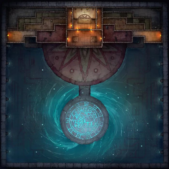 Temple of the Couatl Boss Room map, Water Tempest variant