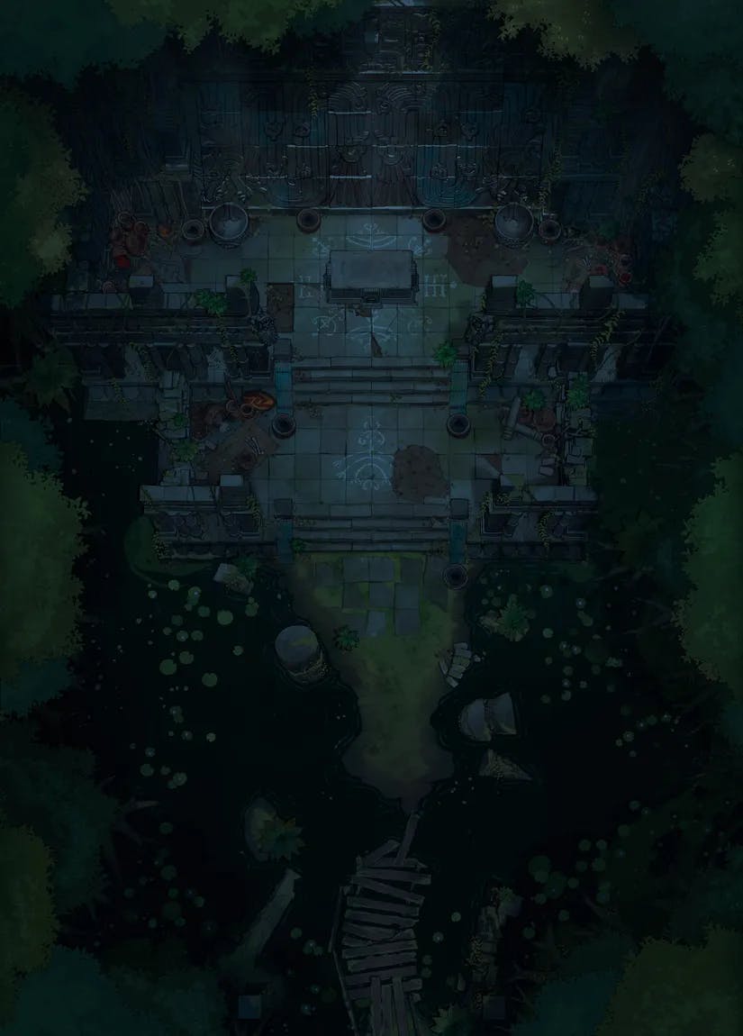 Jungle Temple Entrance map, Closed No Flames Dark variant thumbnail