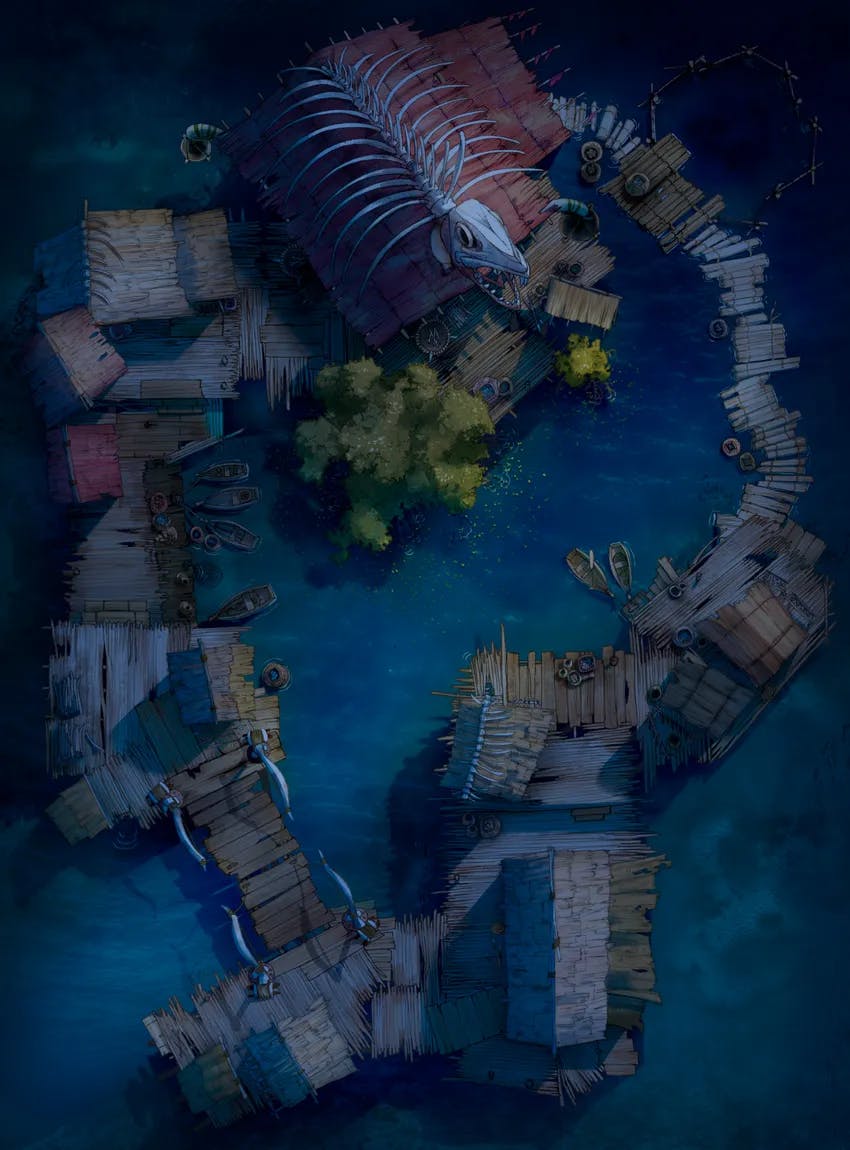 Floating Village map, Original Night Dark variant thumbnail