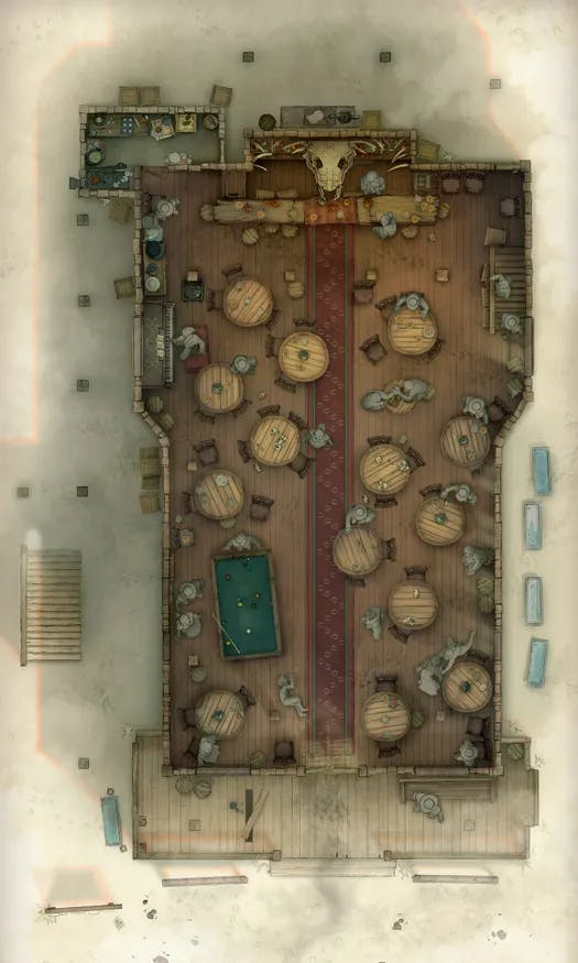 Wild West Saloon map, Ground Floor Medusa Day variant