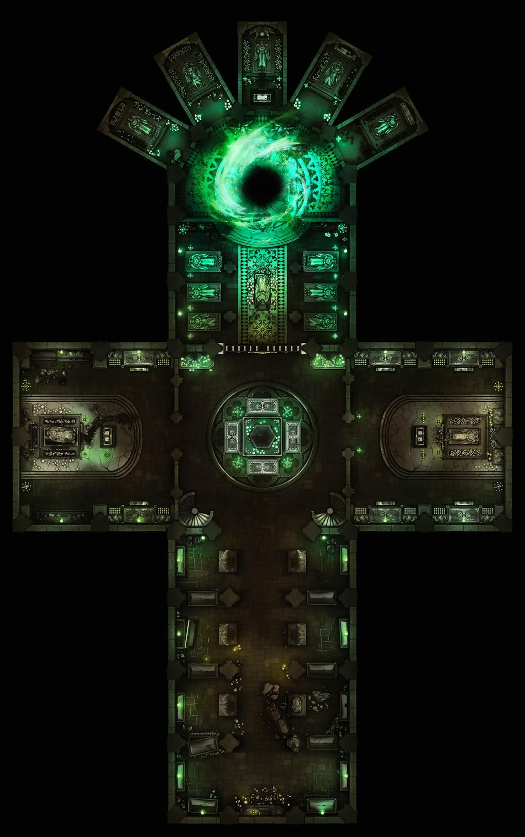 Grand Cathedral Crypt map, Emerald Gate variant