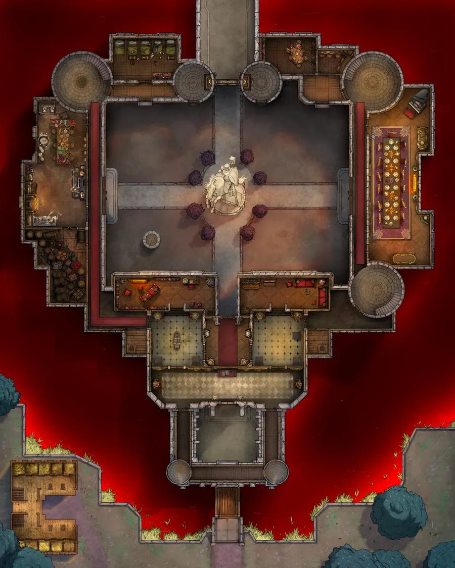 Palace Outer Court map, First Floor Blood Moat variant