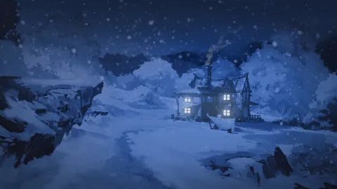 Village Blacksmith map, Winter Night variant