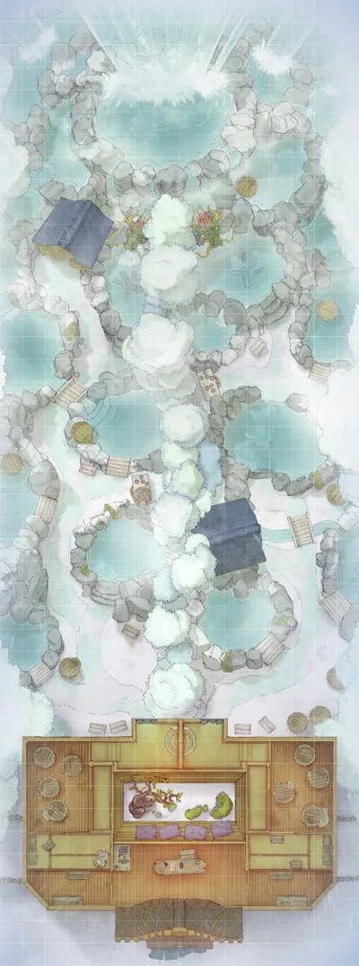 Steamy Japanese Bathhouse map, Winter Day variant