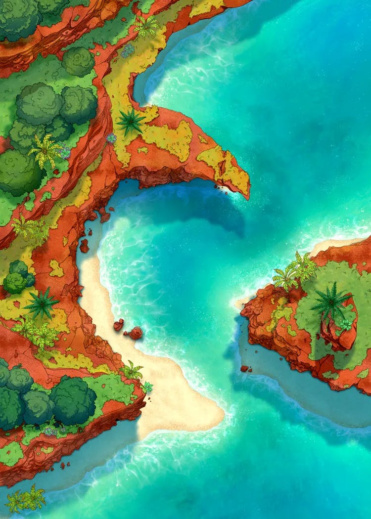 Beachside Cliff map, Natural Day variant thumbnail