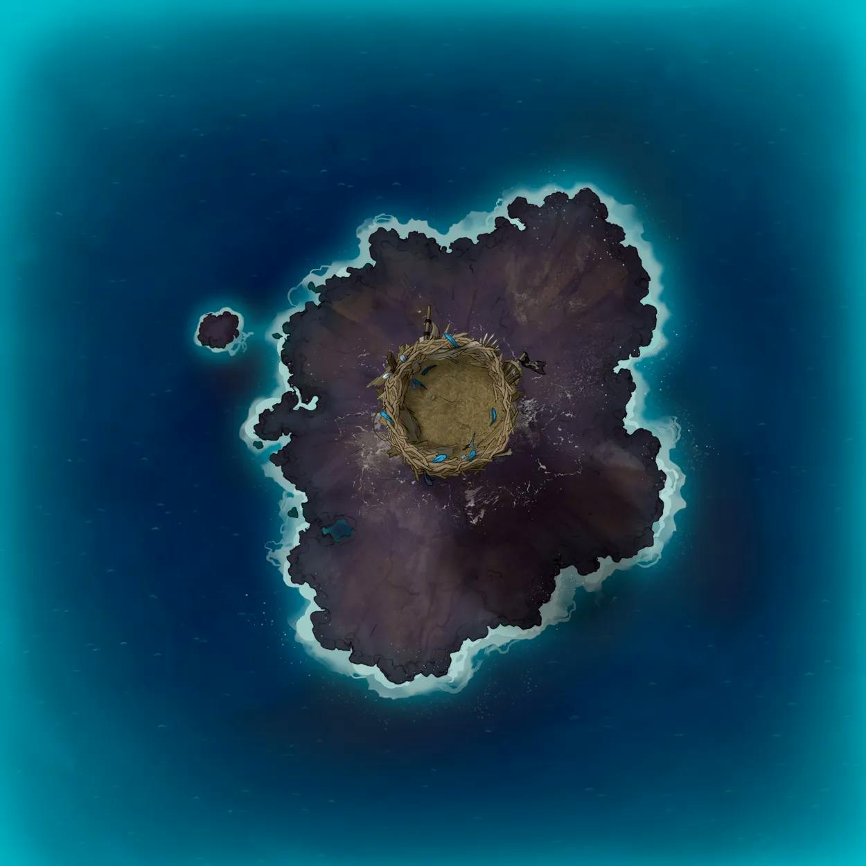 Open Ocean map, Roc Nest Island Day variant