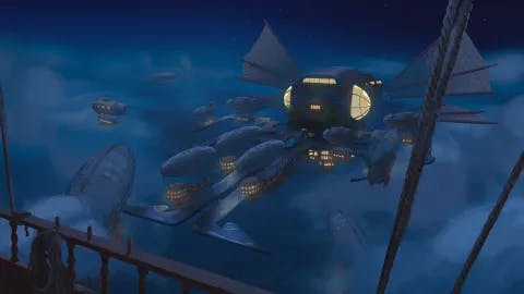 Airship Port map, Busy Port Night variant