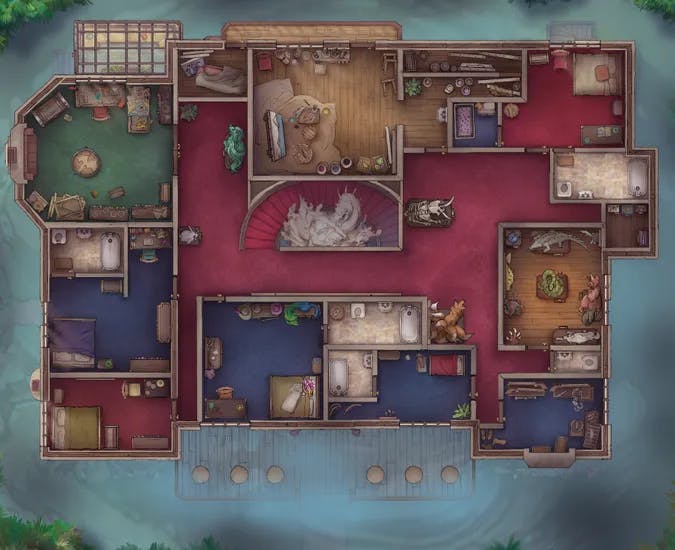 Grand Hunter's House map, Upper Floor Flooded variant thumbnail
