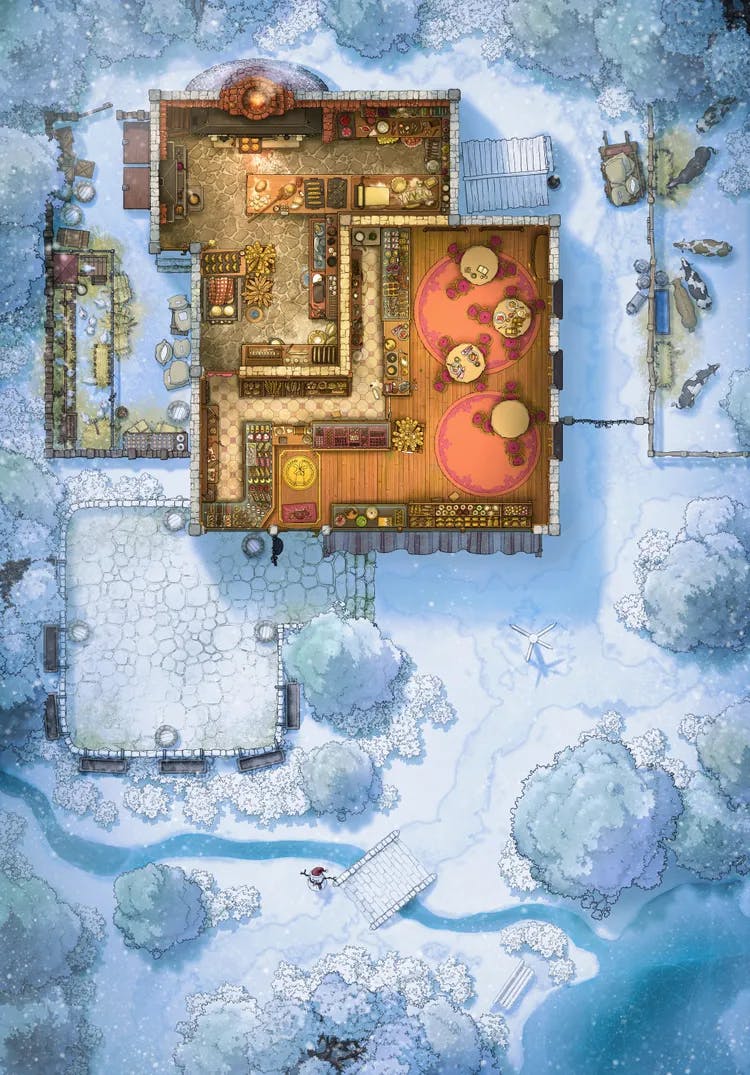 Village Bakery map, Winter Day variant